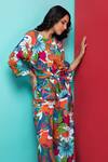 Rhe-Ana Orange Rayon Round Neck Abstract Floral Print Knotted Top And Pant Set at Aza Fashions Rhe-Ana_Orange Rayon Round Neck Abstract Floral Print Knotted Top And Pant Set _at_Aza_Fashions