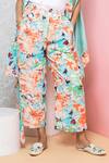 Buy_Rhe-Ana_Green Cape  Modal Printed Floral Overlap And Pant Set  