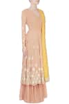 Astha Narang_Orange Embroidered Ethnic Motifs V Neck Anarkali Set _Online_at_Aza_Fashions