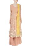 Shop_Astha Narang_Orange Embroidered Ethnic Motifs V Neck Anarkali Set _Online_at_Aza_Fashions