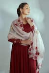 Buy Suruchi Parakh Maroon Dupatta Organza, Georgette Crepe, Lining Shantoon Pleated Anarkali Set Online at Aza Fashions Buy_Suruchi Parakh_Maroon Dupatta Organza, Georgette Crepe, Lining Shantoon Pleated Anarkali Set _Online_at_Aza_Fashions