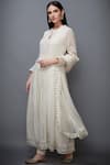 Buy_RI.Ritu Kumar_Beige Georgette Blend Embroidered Thread And Sequins Keyhole Anarkali Churidar Set _Online_at_Aza_Fashions
