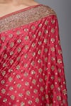 Buy_RI.Ritu Kumar_Pink Silk Satin Embroidery Floral Saree With Unstitched Blouse _Online_at_Aza_Fashions