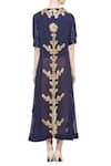 Shop_Debyani + Co_Blue Navy Georgette And Silk Embellished Asymmetric Jacket & Dhoti For Women_at_Aza_Fashions