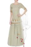 Buy_Monika Nidhii_Green Round Embroidered Kurta Sharara Set For Women_at_Aza_Fashions