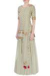 Buy_Monika Nidhii_Green Round Embroidered Kurta Sharara Set For Women_Online_at_Aza_Fashions
