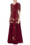 Buy_Monika Nidhii_Maroon Round Embroidered Kurta Sharara Set For Women_Online_at_Aza_Fashions