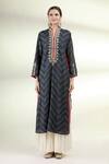 Buy_Gopi Vaid_Black Cotton Silk V Neck Embroidered Tunic And Sharara Set _Online_at_Aza_Fashions