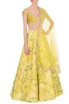 Buy_Anushree Reddy_Yellow Chanderi Silk Lehenga Set_at_Aza_Fashions