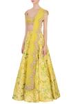 Buy_Anushree Reddy_Yellow Chanderi Silk Lehenga Set_Online_at_Aza_Fashions