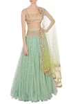 Buy_Anushree Reddy_Green Embroidered Lehenga Set_at_Aza_Fashions