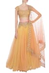 Buy_Anushree Reddy_Yellow Embroidered Lehenga Set_at_Aza_Fashions