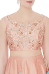 Sonal & Ekta_Peach Round Silk Lehenga Set  _at_Aza_Fashions