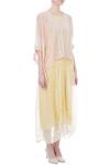 Kavita Bhartia_Pink V Neck Embroidered Kaftan Top  _Online_at_Aza_Fashions