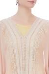 Kavita Bhartia_Pink V Neck Embroidered Kaftan Top  _at_Aza_Fashions