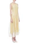 Kavita Bhartia_Yellow Round Draped Midi Dress For Women_Online_at_Aza_Fashions