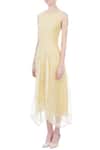 Buy_Kavita Bhartia_Yellow Round Draped Midi Dress For Women_Online_at_Aza_Fashions