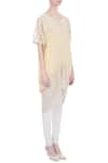 Kavita Bhartia_Yellow V Neck Asymmetric Tunic For Women_Online_at_Aza_Fashions