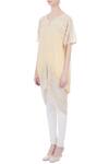 Buy_Kavita Bhartia_Yellow V Neck Asymmetric Tunic For Women_Online_at_Aza_Fashions