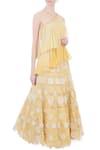 Buy_Kavita Bhartia_Yellow Asymmetric One Shoulder Layered Blouse For Women_at_Aza_Fashions