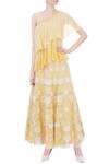 Buy_Kavita Bhartia_Yellow Organza Maxi Skirt  _at_Aza_Fashions