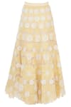 Shop_Kavita Bhartia_Yellow Organza Maxi Skirt  _at_Aza_Fashions