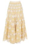 Kavita Bhartia_Yellow Organza Maxi Skirt  _Online_at_Aza_Fashions