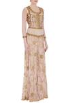 Ayesha Aejaz_Pink Round Embroidered Flared Jumpsuit For Women_Online_at_Aza_Fashions