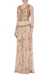 Buy_Ayesha Aejaz_Pink Round Embroidered Flared Jumpsuit For Women_Online_at_Aza_Fashions