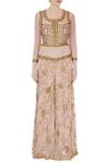 Shop_Ayesha Aejaz_Pink Round Embroidered Flared Jumpsuit For Women_Online_at_Aza_Fashions