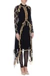 Ayesha Aejaz_Black Embroidered Cape And Kurta Set_Online_at_Aza_Fashions
