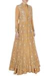 Ayesha Aejaz_Beige Round Embroidered Anarkali With Jacket For Women_Online_at_Aza_Fashions