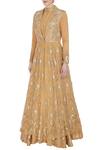 Buy_Ayesha Aejaz_Beige Round Embroidered Anarkali With Jacket For Women_Online_at_Aza_Fashions
