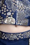 Buy_The Little Celebs_Blue Organza, Satin Sequins, Mirrors Ruffle Lehenga Blouse Set _Online_at_Aza_Fashions