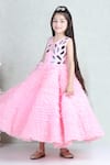 The Little Celebs_Pink Net, Satin Embroidery Acrylic Dress _Online_at_Aza_Fashions