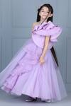Buy The Little Celebs Purple One Shoulder Ruffle Detail Gown For Girls ...