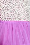 Buy_The Little Celebs_Purple Net, Satin Pearls, Feathers Embellished Dress _Online_at_Aza_Fashions