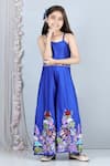 Shop_The little celebs_Blue Silk Embroidery Thread Jumpsuit With Belt _Online_at_Aza_Fashions