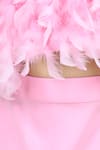 Buy_The little celebs_Pink Imported Lycra Embellished Feathers Top And Skirt Set _Online_at_Aza_Fashions