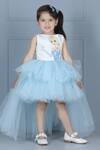 Shop_The Little Celebs_White Net, Crepe, Satin Sequins, Embroidery Elsa Bodice High-low Dress _Online_at_Aza_Fashions