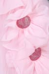 The little celebs_Pink Net Embroidery Swarovski Work Flowers 3d Floral Detail Flared Gown _Online_at_Aza_Fashions