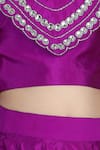 Buy_The Little Celebs_Purple Silk, Crepe Stones Embroidered Blouse And Lehenga Set _Online_at_Aza_Fashions