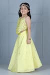 The Little Celebs_Yellow Silk, Crepe Embroidery, Sequins Blouse And Lehenga Set _at_Aza_Fashions