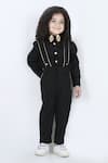 The little celebs_Black Cotton Plain Suspender Pant And Shirt Set _Online_at_Aza_Fashions