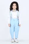 The little celebs_Blue Cotton Plain Suspender Pant Set _Online_at_Aza_Fashions