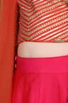 The Little Celebs_Pink Silk, Net, Crepe Gota Patti Blouse Lehenga Set _at_Aza_Fashions
