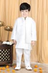 Buy_The Little Celebs_White Silk, Satin Sequins, Embroidery Bundi And Kurta Set _Online_at_Aza_Fashions