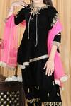 The little celebs_Black Velvet Embroidery Zari Kurta Set _at_Aza_Fashions