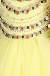 Buy_The Little Celebs_Yellow Net, Satin Embroidery Shell Anarkali Dress _Online_at_Aza_Fashions