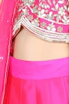 Shop_The little celebs_Pink Silk Embroidered Pearl And Gota Work Blouse Lehenga Set _Online_at_Aza_Fashions